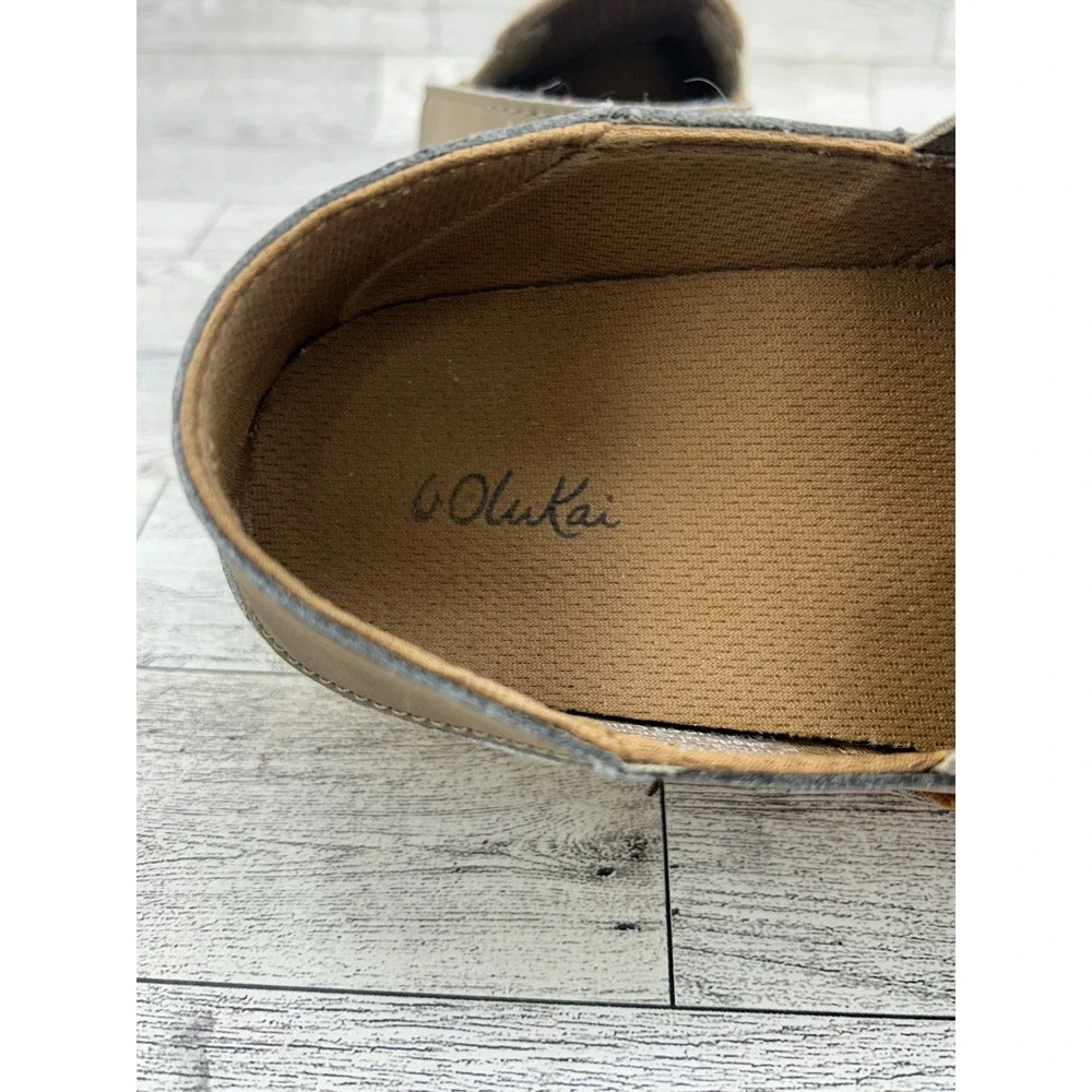 Olukai Pehuea Mesh Slip On Sneakers Olive Green Womens Size 6.5‎